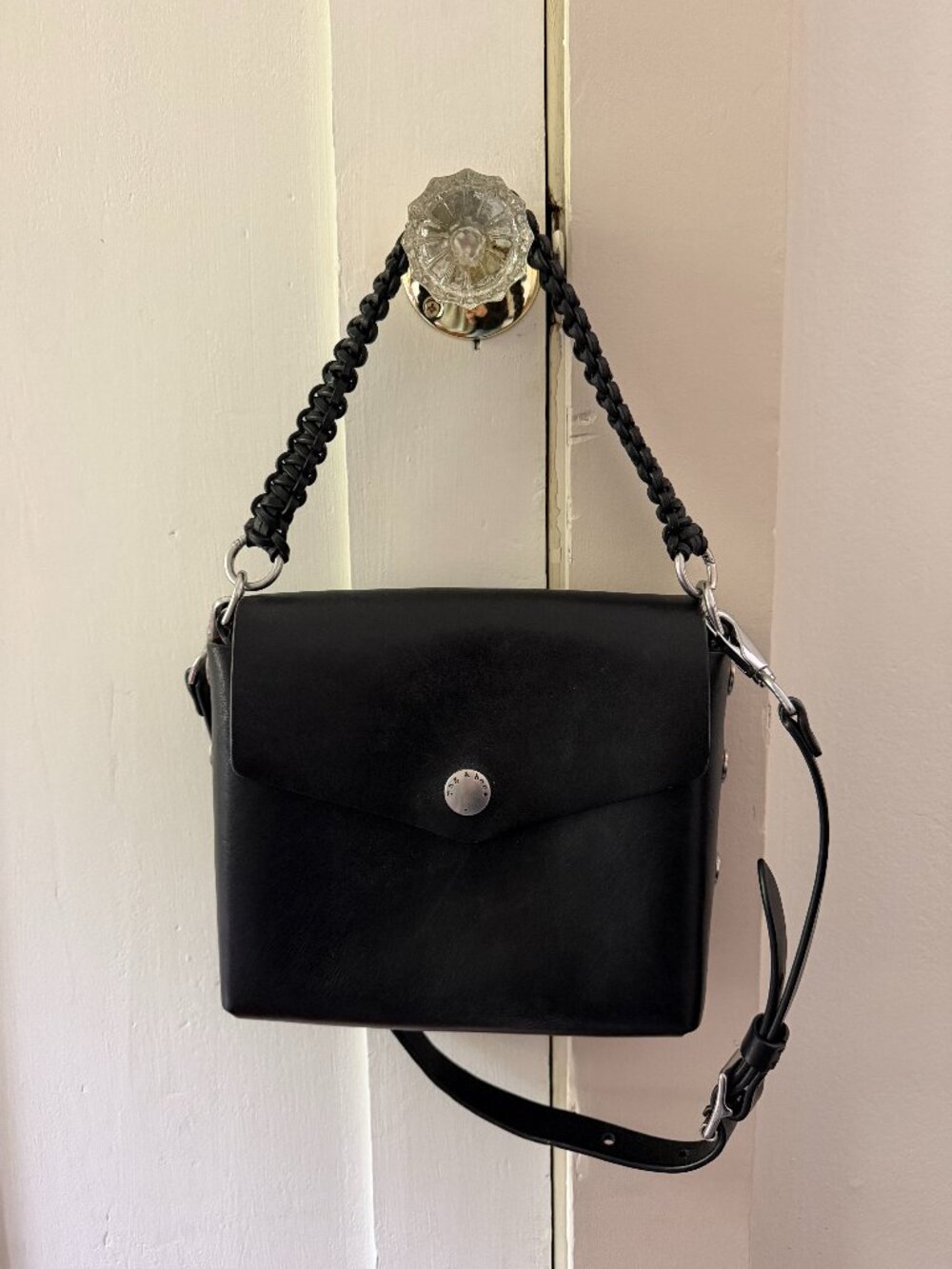Rag and Bone black leather purse